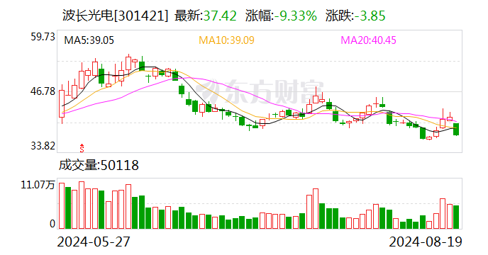 波長(zhǎng)光電：2024年半年度凈利潤(rùn)約2880萬(wàn)元 同比下降16.67%