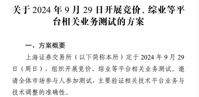 今日上交所全網(wǎng)測(cè)試！劃重點(diǎn)：集中申報(bào)大量訂單時(shí) 驗(yàn)證競(jìng)價(jià)處理平穩(wěn)運(yùn)行